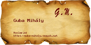 Guba Mihály névjegykártya